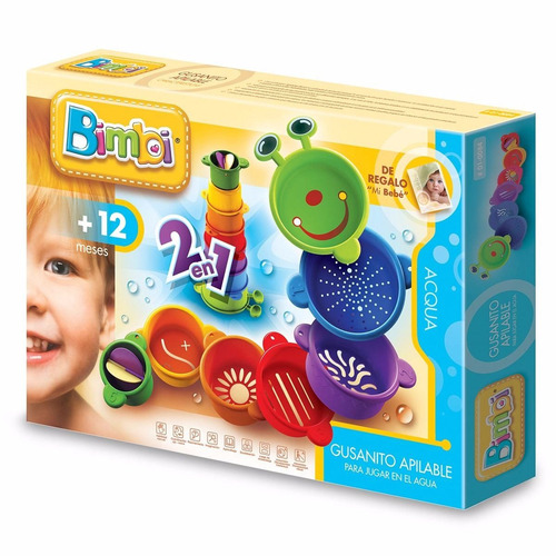 Imagen 2 de 8 de Bimbi Gusanito Apilable 2 En 1 Para Agua Bebes Mundo Manias