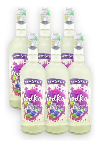 New Style Coctel Vodka Uva Y Arándanos Caja X6u 1000ml