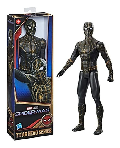 Colecciona Titan Hero Series- Spiderman- Traje Negro Y Dorad