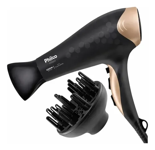 Secador De Cabelos Philco Preto Fosco Psc2450 Bivolt 2200w Íons T...