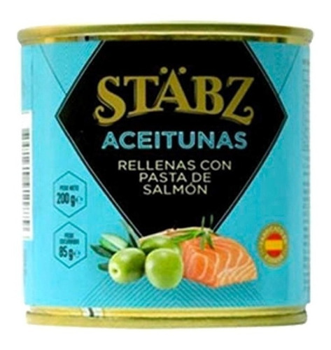 Aceitunas Rellenas Con Pasta De Salmón Stäbz 200 Gr.