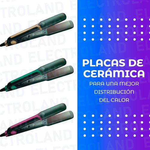 Imagen 3 de 10 de Plancha De Pelo Alisador Giratorio 360° Placa De Cerámica