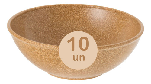 10un Tigela Bowl 700ml Salada Petiscos Marrom Claro 17cm