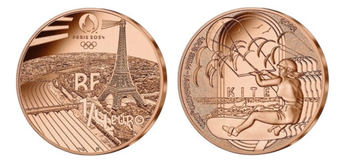 Moeda França 1/4 Euro 2022 Fc Olimpíadas Paris - Kitesurf!