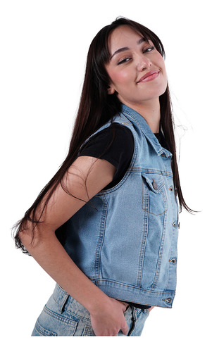 Chaleco Dama Básico Con Carteras