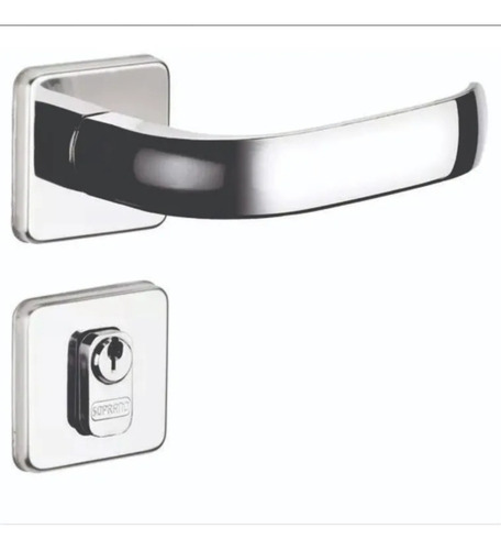 Fechadura Roseta Quadrada Cromada Icaro Soprano Externa Cor Inox