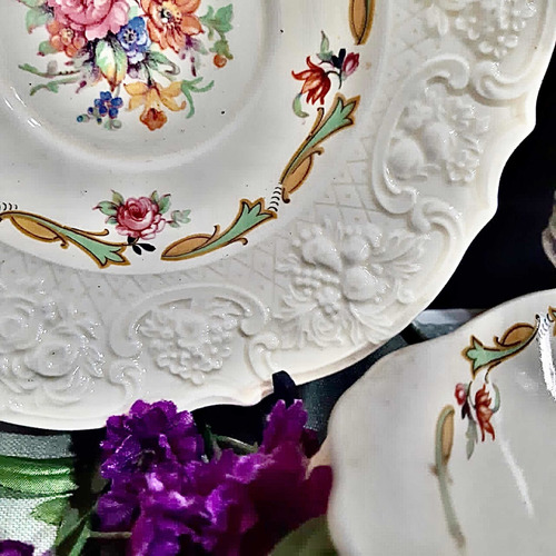 4 Platitos Y 8 Compoteras Loza Inglesa Crown Ducal Ware