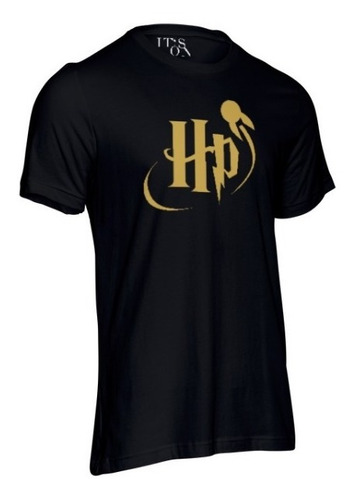 Playera Logo Harry Potter Dorado Con Snitch Dorada. Oro.