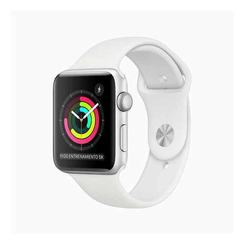 Imagen 1 de 6 de Apple Watch Series 3 (GPS) - Caja de aluminio plata de 42 mm - Correa deportiva blanco