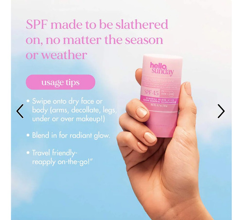 Hello Sunday The Shimmer One Stick Spf 45 Bloqueador Luminos