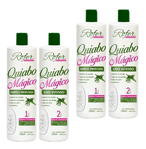 2 Kit Progressiva De Quiabo 2x1lt Rofer Profissional