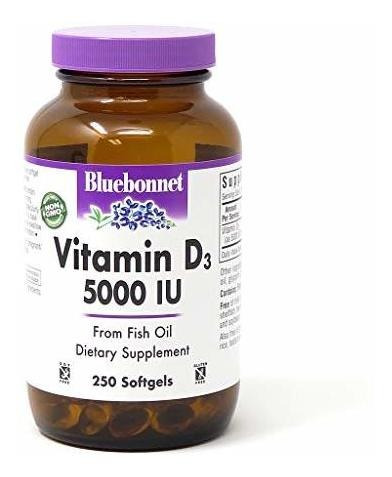 Bluebonnet Nutrición Vitamina D3 5000 Ui Cápsulas Blandas, A