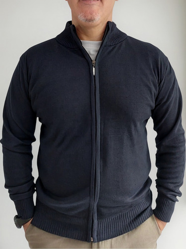 Campera Tejida De Hilo Con Cierre
