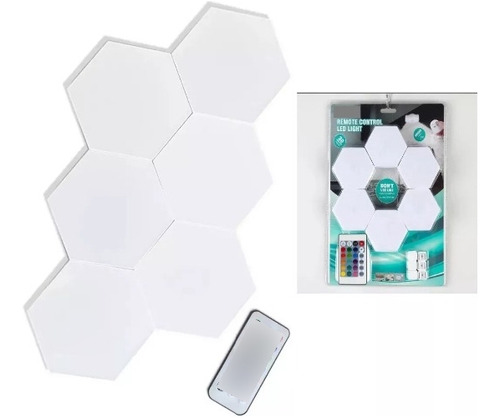 Lámpara De Pared Hexagonal Con Sensor Táctil Control Remoto