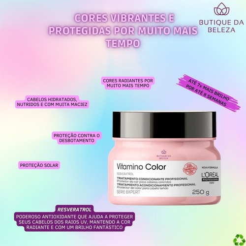 Máscara Para Cabelos Coloridos Loreal Vitamino Color 250g