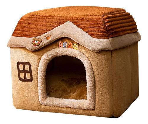 Cama De Cueva 50cm Para Mascota Tipo Casa De Invierno Felpa
