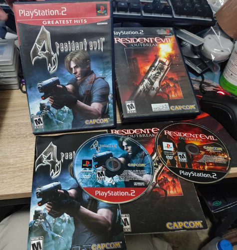 Playstation 2 Resident Evil 4 Y Outbreak Completos
