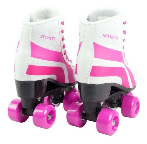 Imagem 3 de 6 de Patins 4 Rodas Quad Branco Sou Luna Menina Com Kit Proteção