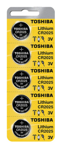 Toshiba Cr2025 2025 Pila Boton 3v Litio Tira Con 5 Piezas