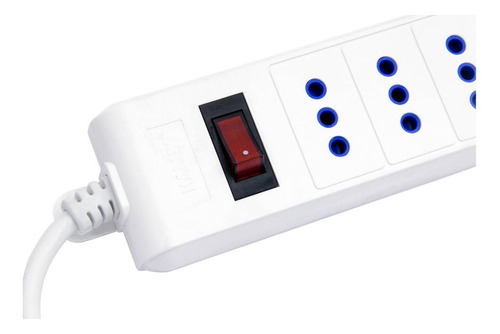 Alargador 6 Tomas Con Interruptor On Off 3 M Blanco