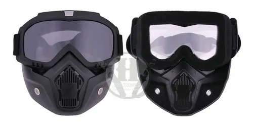 Mascara Antiparras Proteccion Moto Airsoft Casco Negro Duro