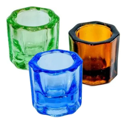 Kit 3 Vasos Dappen Vasitos Vidrio Cristal De Colores