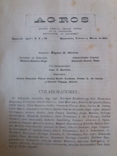 Revista Agronomia 1913 Cabaña La Liberal Helguera Y Leche 