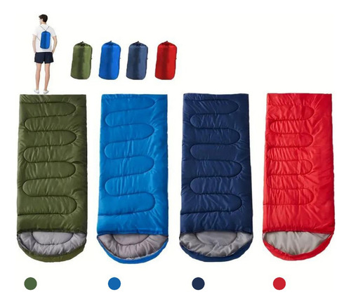 Sleeping Bag Compacto Colchoneta Saco D Dormir Camping Bolsa Color Verde