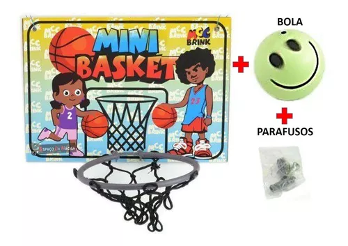 KIT JOGO DE BASQUETE MINI BASKET COM TABELA CESTA E BOLA