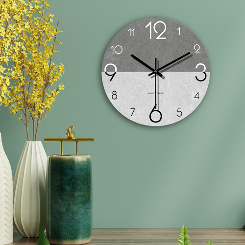 Reloj De Pared Artístico De 12.0 In, Gris Oscuro Claro