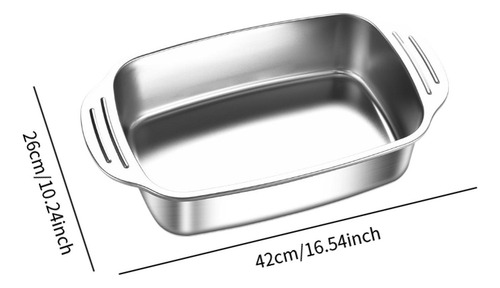 Bandeja Para Asar Pescado De Acero Inoxidable Fondo Plano
