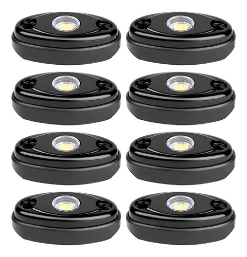 Paquete De 8 Unidades De Luces Led Tipo Roca Ambient Para Ca