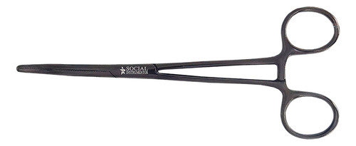 Pinça Rochester Pean Curva 18cm Plasma Preta Social Instrumentos