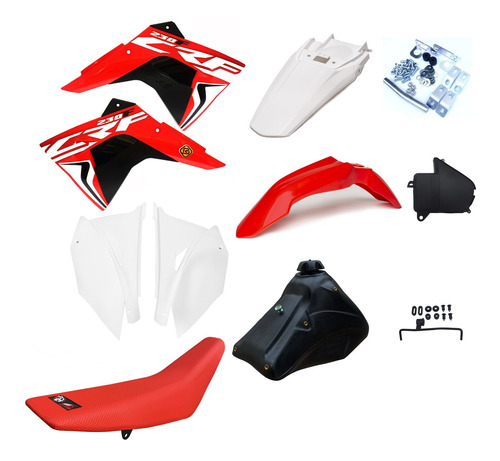 Kit Plástico Amx Adaptável Adesivo Crf 230 Xr 200 250 Bros