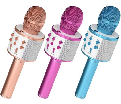 Microfone Sem Fio Youtuber Bluetooth Karaoke Reporter Cores Cor Rosa