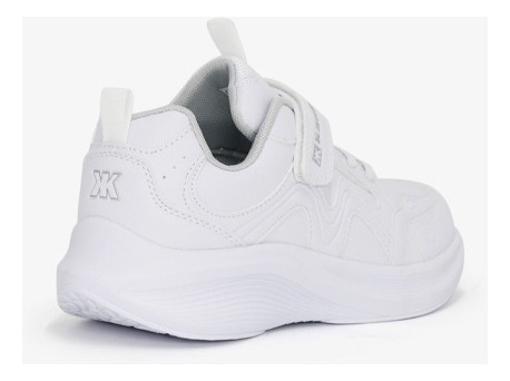 Zapatillas Escolares De Niños Kaida Kd25q1-01b Blanco Plomo