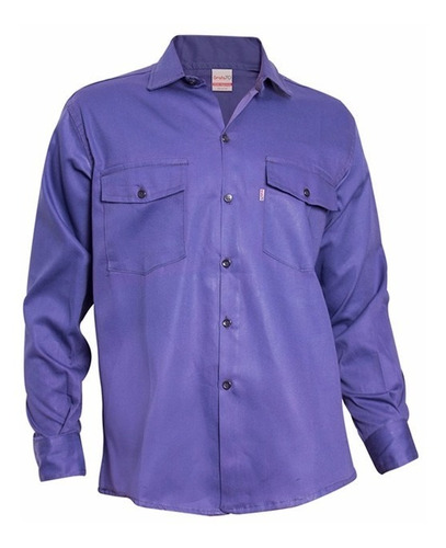 Camisa De Trabajo Azul Marino, Triple Costura, Tela Grafa 70