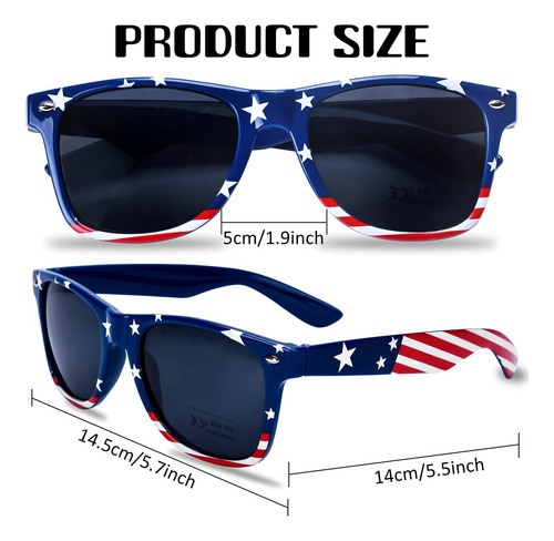 Donse 3 Pares De Gafas De Sol Con Estilo Bandera Americana