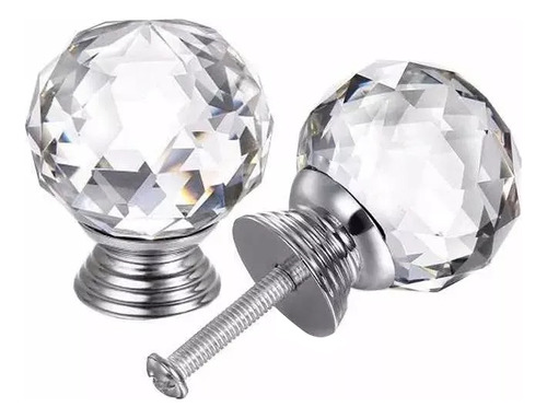 Tirador Alto Jumbo Diamante Cristal Cajones Muebles 4 Cm X4