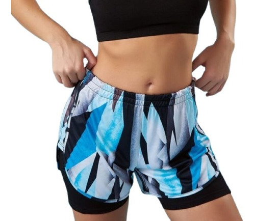 Short Deportiv C/calza Incorporada Sublimada Shedyl Ice 4265