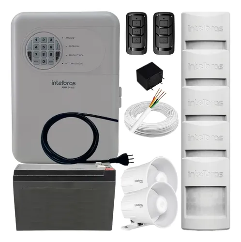 Kit alarme Intelbras ANM 24 com app e 5 sensores de presença