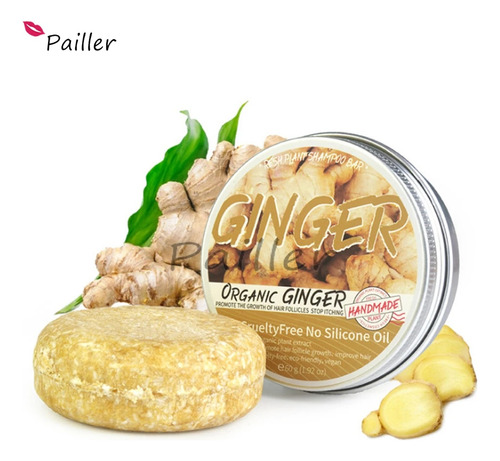 Barra De Champú Organic Polygonum Multiflorum Ginger Anti H