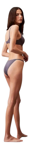 Pantie Calvin Klein String Bikini Gris De Mujer - Original