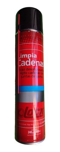 Limpia Cadena Desengrasante Aerosol Moto Cuatri Locx 360 Ml