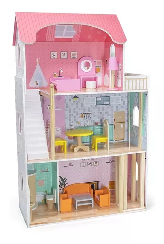 Casita de Muñecas con Tres Pisos kit punto de cruz Permin Doll House