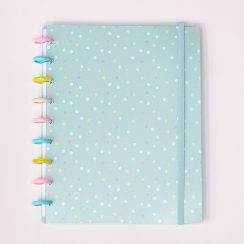 Caderno Moreih Discos Caderno De Disco Inteligente Basic- Colegial Médio- Docinho 80 folhas  listradas 6 assuntos unidade x 1 24cm x 19cm estampado cor azul