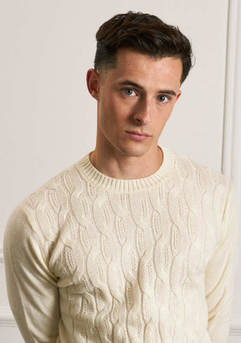Sweater Hombre Brooksfield Cuello Redondo Tejido Lana 4076b