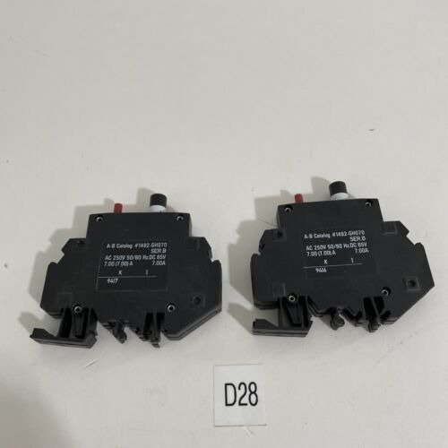 (2) Allen Bradley Circuit Breaker 1492-gh070 Ser.b Fast  Jjq