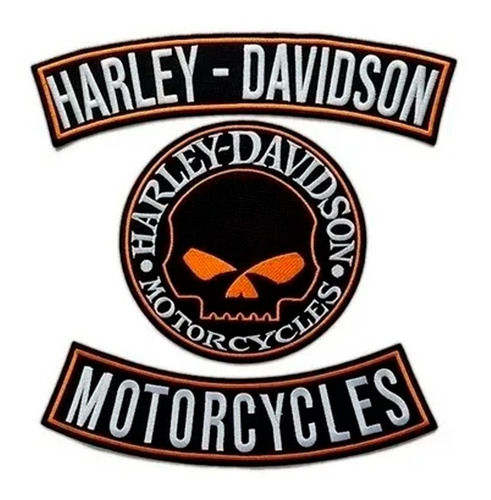 Parches Bordado Textos Harley Davidson Con Calavera Willie G