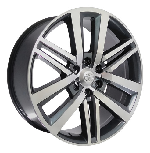 Rodas Hilux Srx Aro 17 2017/18/19 Jogo + Bicos Cor Grafite Com Diamantado